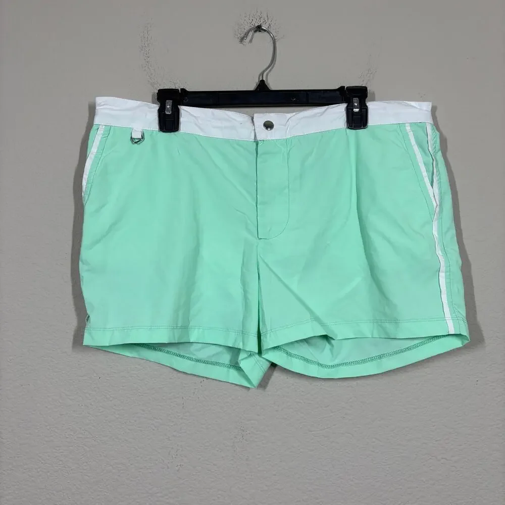 Les Canebiers Mens Size 2XL Ramatuel Court Swim Shorts Neon Green Mesh Lined